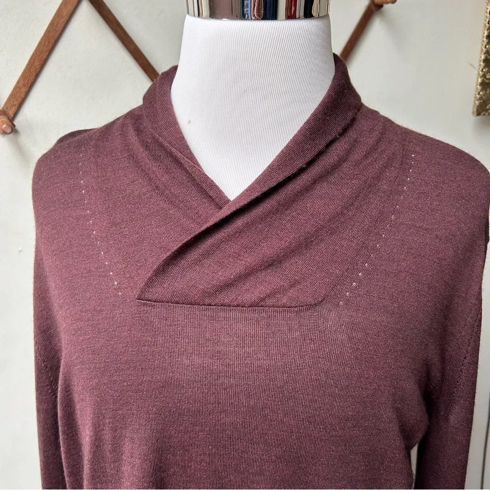 Armani Exchange Merino Wool Shawl Neck Pullover Sweater